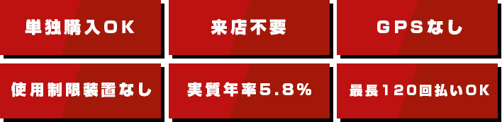 カートルズ提携ローンの特長